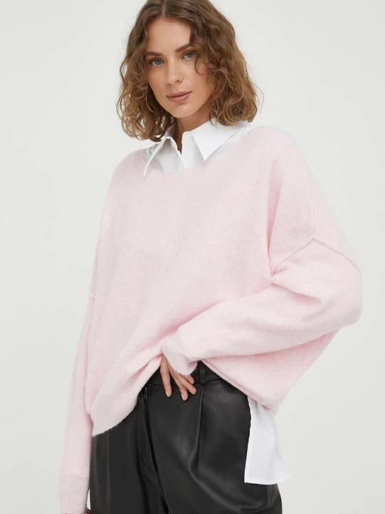 Zdjęcie produktu American Vintage sweter z domieszką wełny różowy