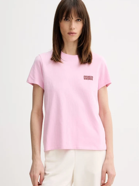 Zdjęcie produktu American Vintage T-shirt damski bawełniany różowy
