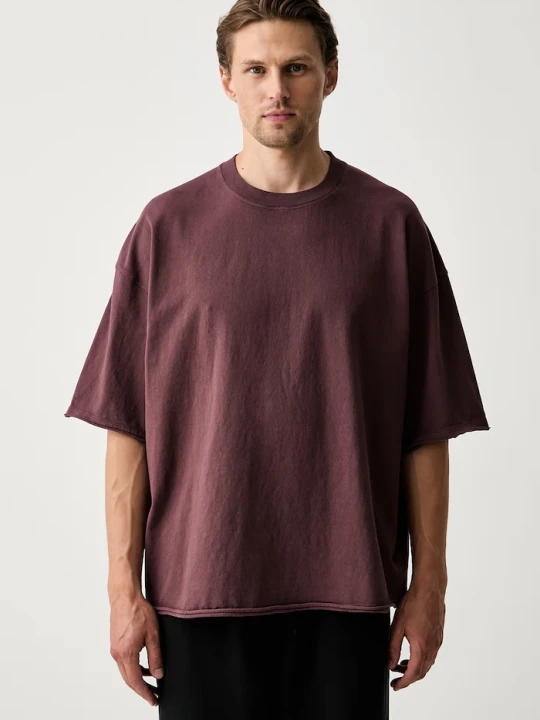 Zdjęcie produktu American Vintage T-shirt męski bawełniany bordowy