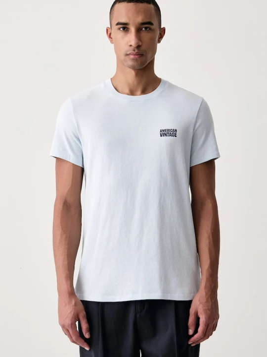 Zdjęcie produktu American Vintage T-shirt męski bawełniany niebieski