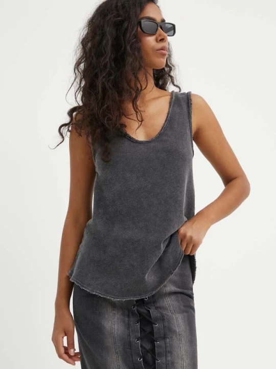 Zdjęcie produktu American Vintage top bawełniany DEBARDEUR COL U szary
