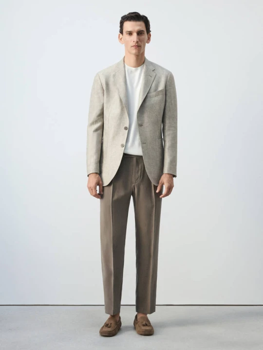 Zdjęcie produktu Marynarka 100% len slim fit zielony - Mężczyzna - - MANGO MAN