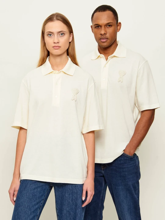 Zdjęcie produktu AMI Paris Polo | Loose fit kremowy