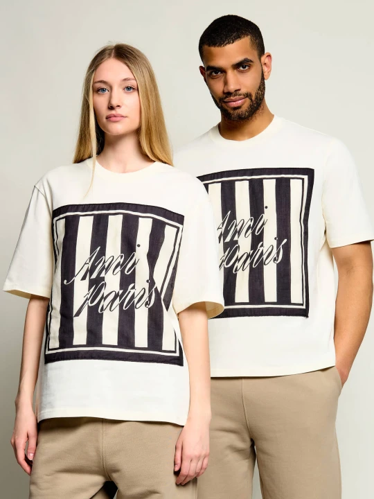 Zdjęcie produktu AMI Paris T-shirt | Loose fit kremowy