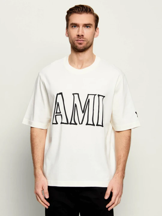 Zdjęcie produktu AMI Paris T-shirt | Relaxed fit kremowy