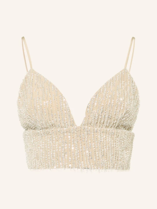 Zdjęcie produktu Ami Paris Top Z Siateczki Z Cekinami I Kamyczkami Ozdobnymi beige
