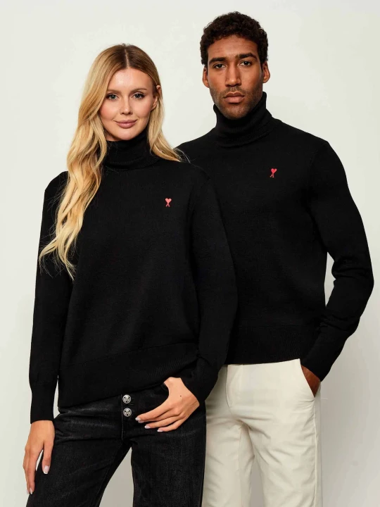 Zdjęcie produktu AMI Paris Wełniany golf | Regular Fit czarny