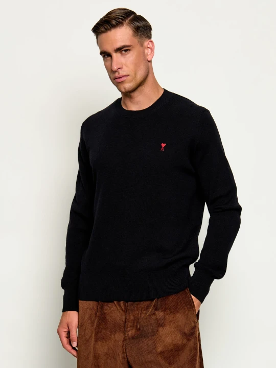 Zdjęcie produktu AMI Paris Wełniany sweter | Regular Fit czarny