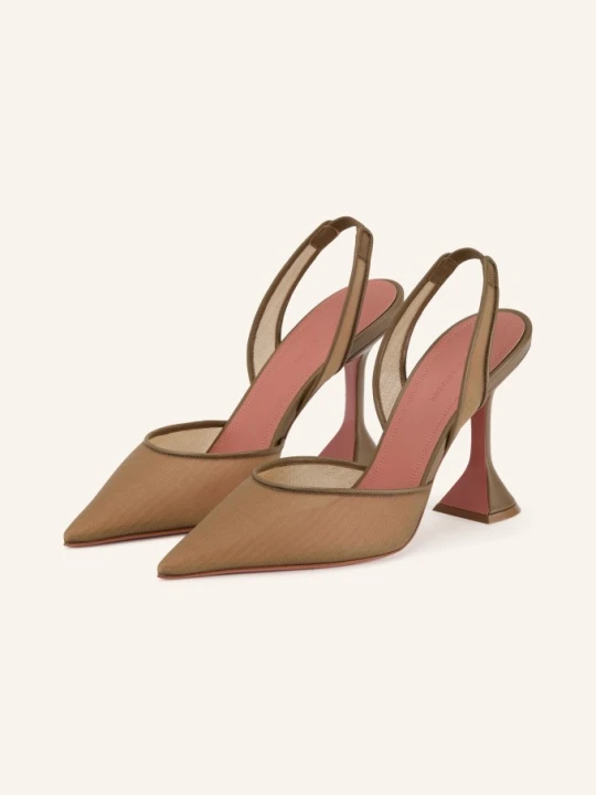 Zdjęcie produktu Amina Muaddi Czółenka Na Rzemieniu Holli beige