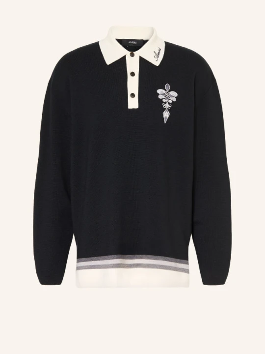 Zdjęcie produktu Amiri Koszulka Polo Z Dzianiny schwarz czarny