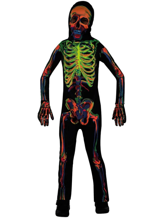 Zdjęcie produktu amscan 3-częściowy kostium "Skeleton" w kolorze czarnym ze wzorem rozmiar: 128-140