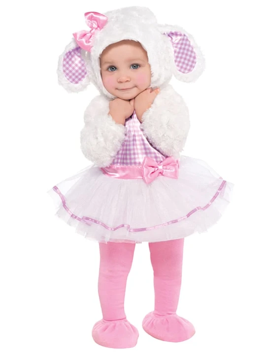 Zdjęcie produktu amscan 4-częściowy kostium "Little Lamb" w kolorze biało-różowym rozmiar: 92 / 98
