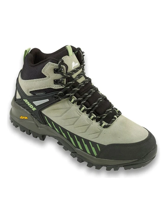 Zdjęcie produktu Ande Skórzane buty trekkingowe "Sniper High" w kolorze zielono-czarnym rozmiar: 41
