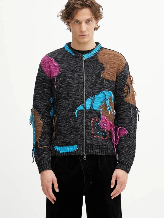 Zdjęcie produktu Andersson Bell kardigan z wełną Intarisa Zip-Up Crewneck