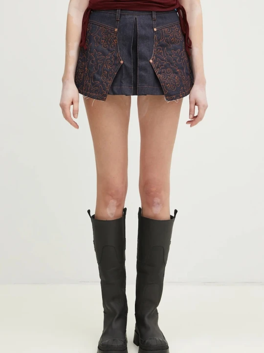 Zdjęcie produktu Andersson Bell spódnica jeansowa Embroidery Panel Pleated Denim