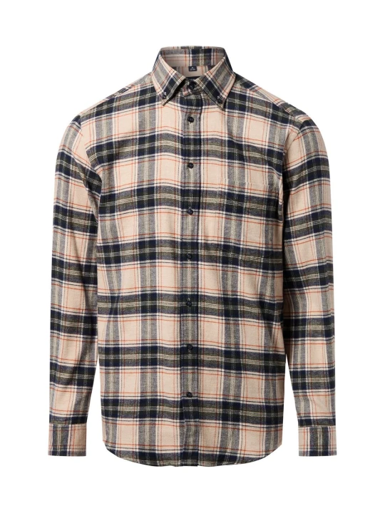 Zdjęcie produktu Andrew James koszula flanelowa Mężczyźni Regular Fit Bawełna beżowy | niebieski