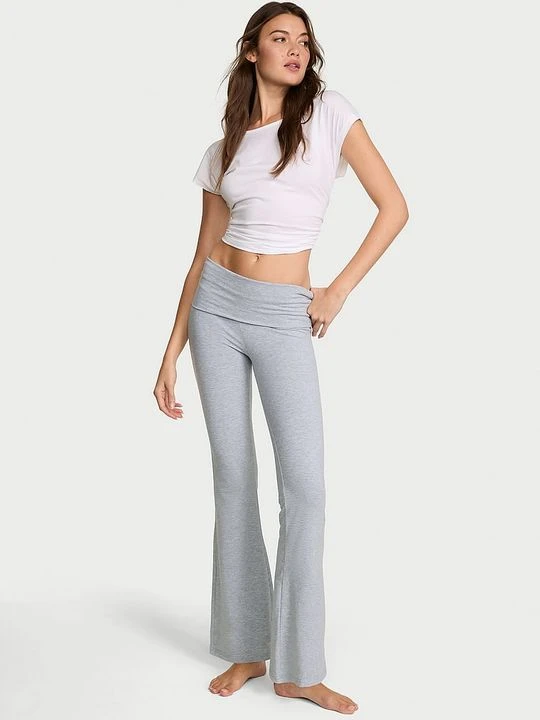 Zdjęcie produktu Angel Essentials Legginsy bawełniane Foldover Flare Victoria's Secret Szary