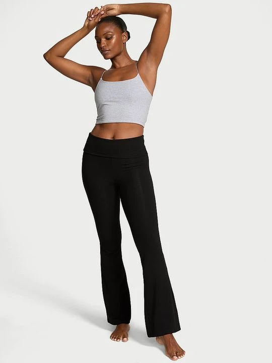 Zdjęcie produktu Angel Essentials Legginsy bawełniane Foldover Flare Victoria's Secret Czarny