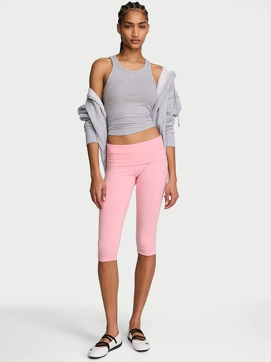 Zdjęcie produktu Angel Essentials Legginsy bawełniane rybaczki Capri Victoria's Secret Różowy