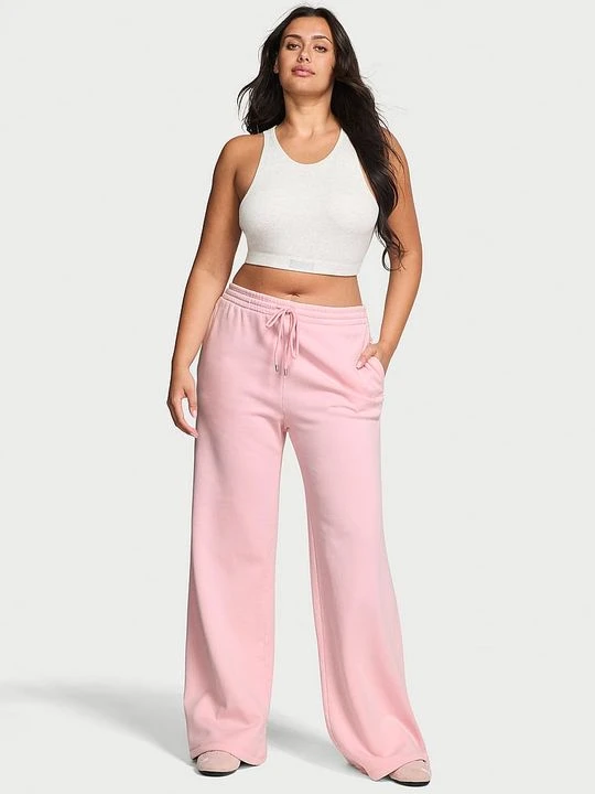 Zdjęcie produktu Angel Essentials Spodnie bawełniane dresowe Effortless Fleece Victoria's Secret Różowy