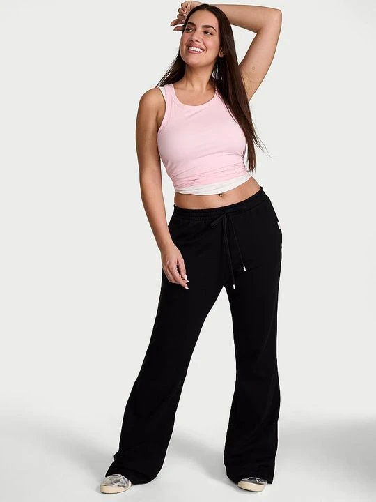 Zdjęcie produktu Angel Essentials Spodnie bawełniane dresowe Favorite Terry Victoria's Secret Czarny