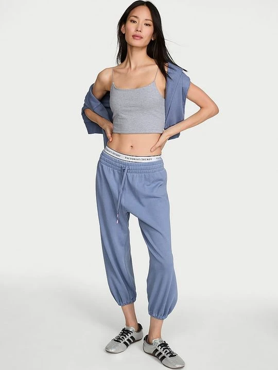 Zdjęcie produktu Angel Essentials Spodnie dresowe bawełniane rybaczki Off-Duty Victoria's Secret Niebieski