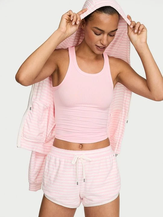Zdjęcie produktu Angel Essentials Szorty bawełniane Micro Terry Victoria's Secret Paski