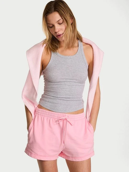 Zdjęcie produktu Angel Essentials Szorty bawełniane Off-Duty Terry Victoria's Secret Różowy