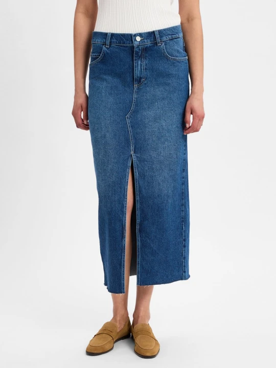 Zdjęcie produktu Angels Dżinsowa spódnica - Midi denim Kobiety Bawełna niebieski