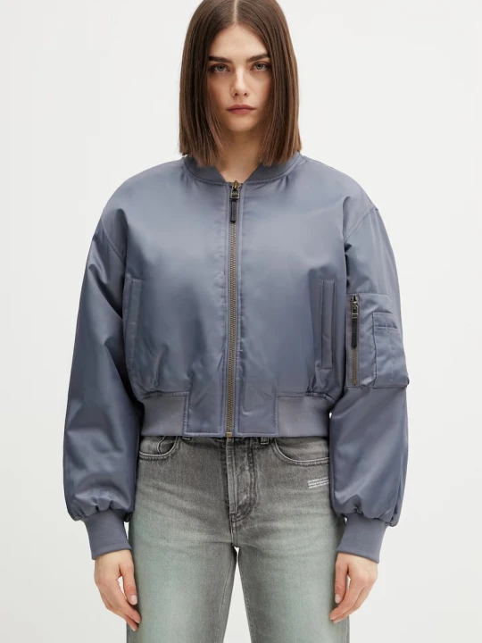 Zdjęcie produktu Anine Bing CROPPED LEON BOMBER - DARK GREY bomberka damska