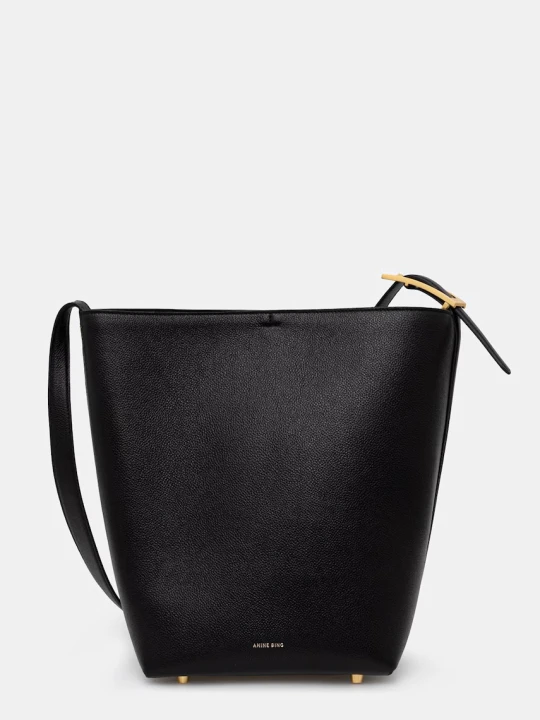 Zdjęcie produktu Anine Bing ELLY BUCKET BAG GRAINED LEATHER - BLACK torebka damska skórzana