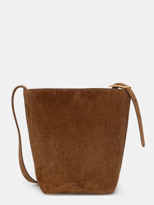 Zdjęcie produktu Anine Bing ELLY MEDIUM BUCKET BAG SUEDE - TOBACCO torebka damska zamszowa