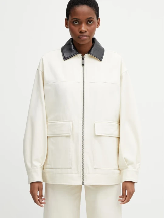 Zdjęcie produktu Anine Bing HOLDEN JACKET - CREAM krótka kurtka damska bawełniana