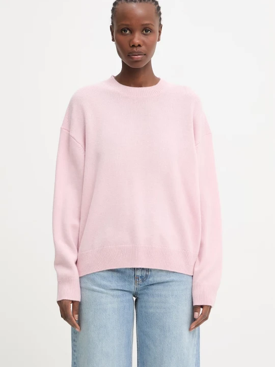Zdjęcie produktu Anine Bing LEE CREW SWEATER - POWDER PINK sweter kaszmirowy damski