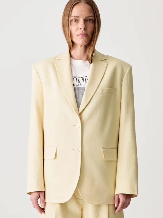 Zdjęcie produktu Anine Bing QUINN BLAZER - BUTTER YELLOW marynarka jednorzędowa z wiskozą damska