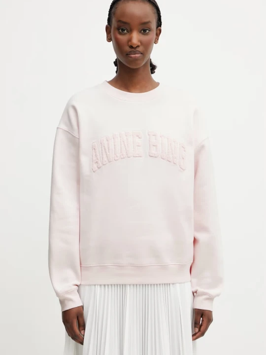 Zdjęcie produktu Anine Bing SPENCER SWEATSHIRT ANINE BING - POWDER PINK bluza z kapturem damska bawełniana
