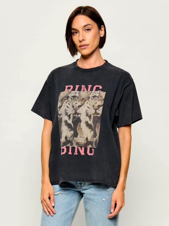 Zdjęcie produktu Anine Bing T-shirt Cade Tiger | Relaxed fit grafitowy
