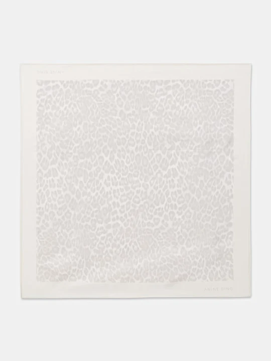 Zdjęcie produktu Anine Bing YORK SCARF - WASHED WHITE LEOPARD apaszka jedwabna damska