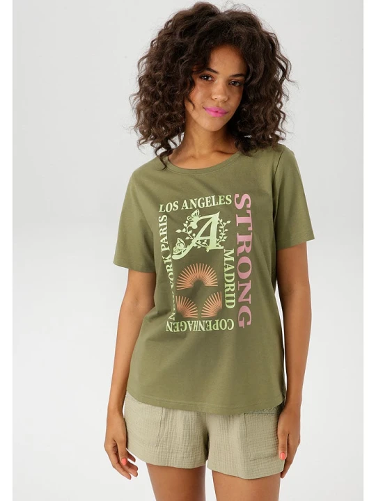 Zdjęcie produktu Aniston Koszulka w kolorze khaki rozmiar: 40