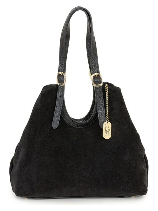 Zdjęcie produktu Anna Morellini Skórzana torebka "Cletta" w kolorze czarnym - 42 x 33 x 14 cm rozmiar: onesize