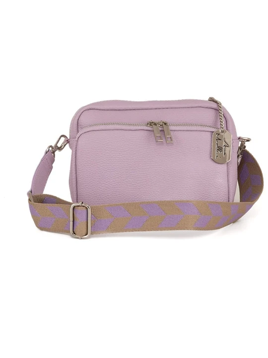 Zdjęcie produktu Anna Morellini Skórzana torebka "Erminia" w kolorze fioletowym - 22 x 17 x 9 cm rozmiar: onesize