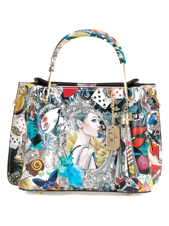 Zdjęcie produktu Anna Morellini Skórzana torebka "Marlit" ze wzorem - 26 x 21 x 13 cm rozmiar: onesize