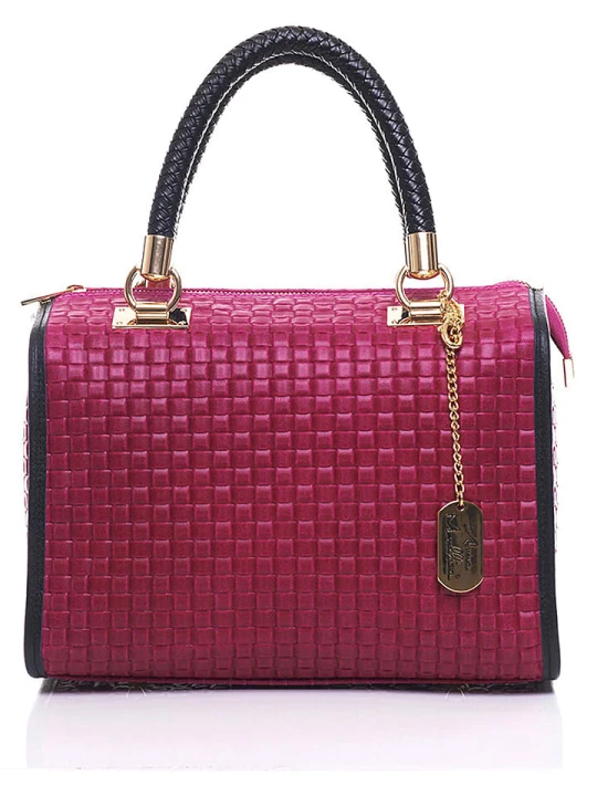 Zdjęcie produktu Anna Morellini Skórzana torebka w kolorze różowym - 30 x 26 x 17 cm rozmiar: onesize