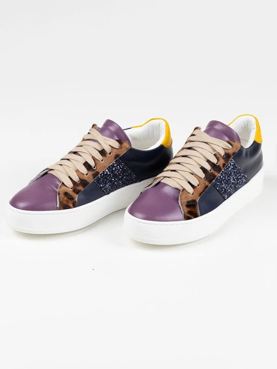 Zdjęcie produktu Anna Morellini Skórzane sneakersy "Torecia" w kolorze granatowo-fioletowym rozmiar: 36