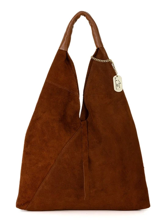 Zdjęcie produktu Anna Morellini Skórzany shopper bag "Eleonora" w kolorze jasnobrązowym - 40 x 31 x 2 cm rozmiar: onesize