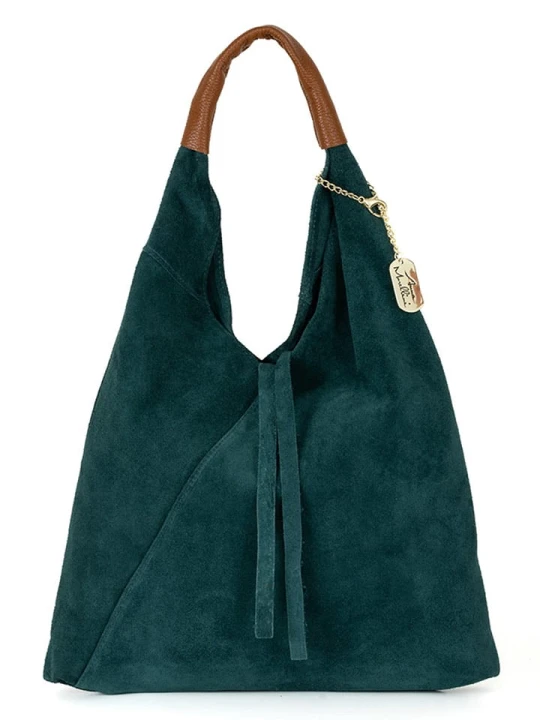 Zdjęcie produktu Anna Morellini Skórzany shopper bag "Eleonora" w kolorze zielonym - 40 x 31 x 2 cm rozmiar: onesize