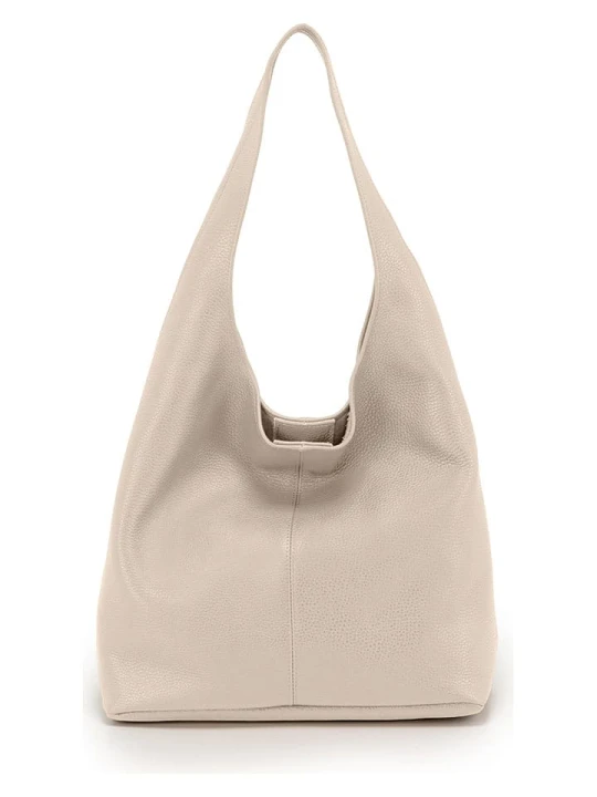 Zdjęcie produktu Anna Morellini Skórzany shopper bag "Tarquinia" w kolorze beżowym - 32 x 32 x 16 cm rozmiar: onesize