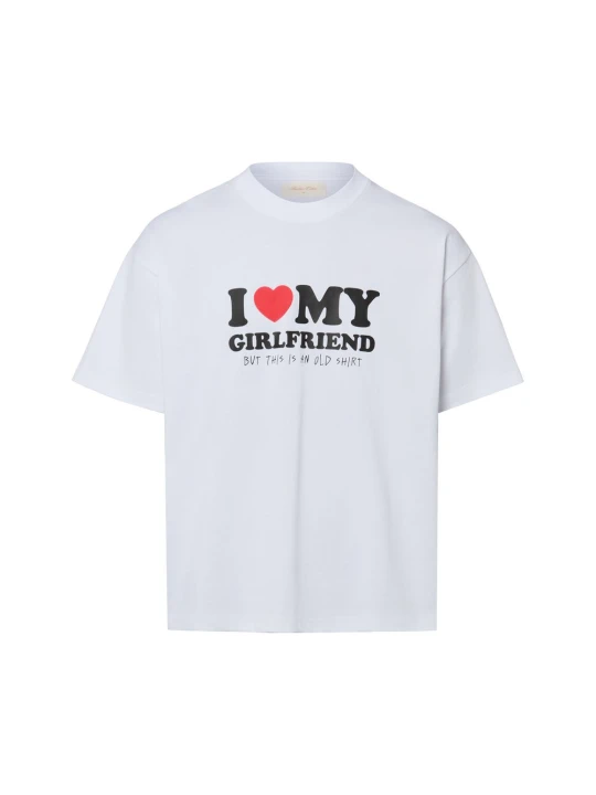 Zdjęcie produktu Another Cotton Lab Koszulka - Love My Girlfriend Mężczyźni Bawełna (100%) biały