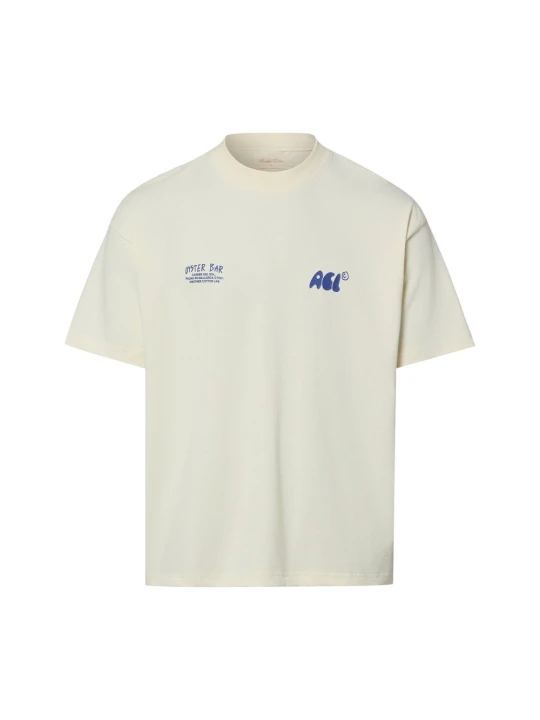 Zdjęcie produktu Another Cotton Lab Koszulka - Oyster Bar Mężczyźni Bawełna (100%) beżowy
