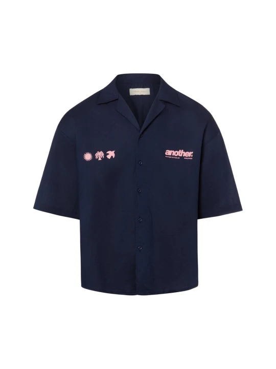 Zdjęcie produktu Another Cotton Lab casualowa koszula lniana - Rave Linen Bowling Mężczyźni Comfort Fit len (100%) niebieski
